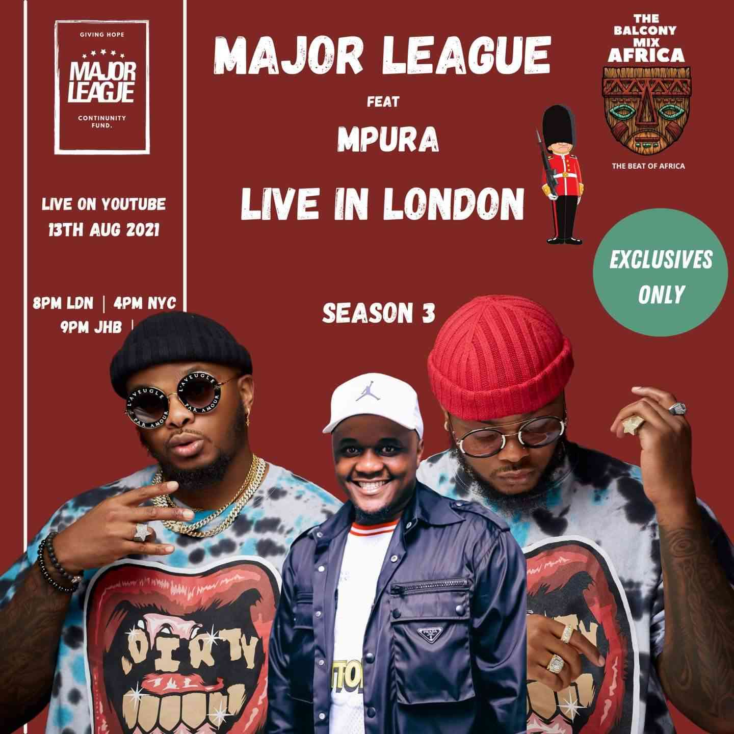 Major League DJz & Mpura - Amapiano Balcony Mix Live In London (Tribute Mix)